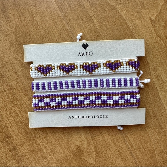 Moio Purple Trio Bracelets, Set of 3, Anthropologie Stocking Stuffer, NWT - Picture 6 of 10